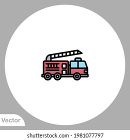 Firetruck icon sign vector,Symbol, logo illustration for web and mobile