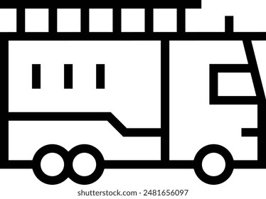 firetruck icon. Thin linear style design isolated on white background