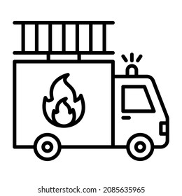 Firetruck icon vector image. Can also be used for web apps, mobile apps and print media.