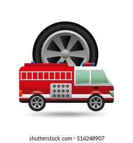firetruck icon wheel design vector illustration eps 10