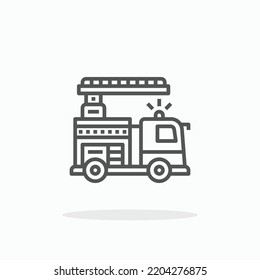 Firetruck line icon. Editable stroke and pixel perfect. Can be used for digital product, presentation, print design and more.