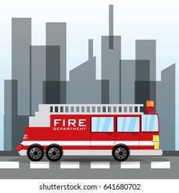 firetruck transiting for the city