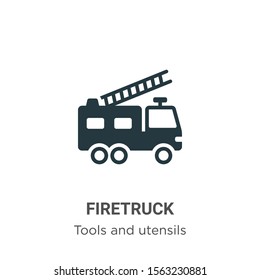 Firetruck vector icon on white background. Flat vector firetruck icon symbol sign from modern tools and utensils collection for mobile concept and web apps design.