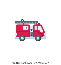 firetruck vector icon. transportation and vehicle icon flat style. perfect use for icon, logo, illustration, website, and more. icon design color style