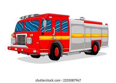 firetruck in vector style illustration