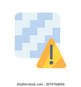 protección antivirus de alerta de firewall icono aislado con estilo plano
