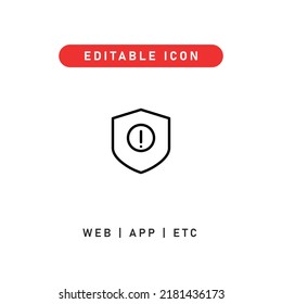 firewall alert editable stroke icon, outline icon for web, app, presentation, etc
