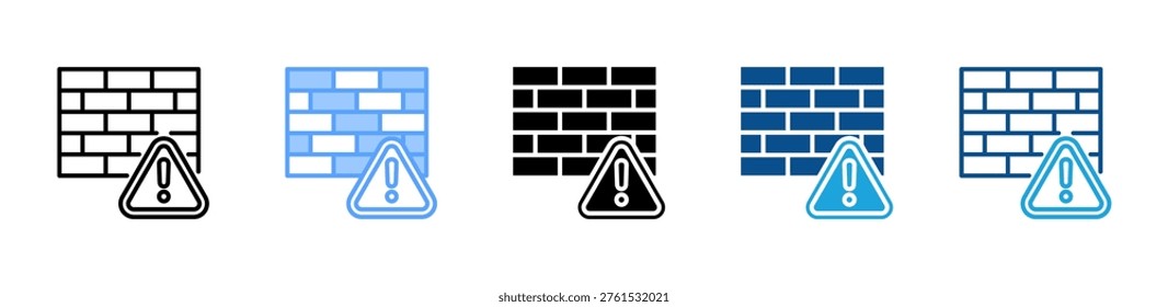Firewall Alert icon multiple style and collection
