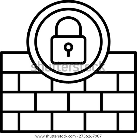 Firewall Art vector Icon Design Illustration