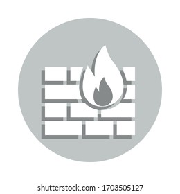 Firewall badge icon. Simpleglyph, flat vector of Internet security icons for ui and ux, website or mobile application