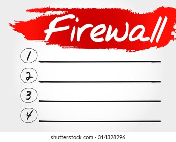 FIREWALL blank list, business concept