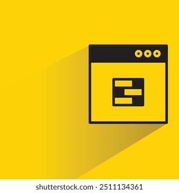Icono del cortafuegos y del navegador con la sombra en el fondo amarillo