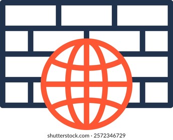 Firewall Bypass Icon Color Line Vector Illustration