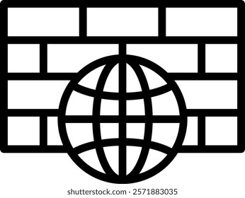 Firewall Bypass Icon Outline Vector Illustration