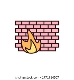 Firewall computer icon vector illustration