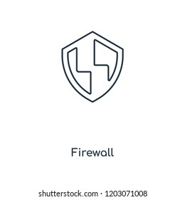 Firewall concept line icon. Linear Firewall concept outline symbol design. This simple element illustration can be used for web and mobile UI/UX.
