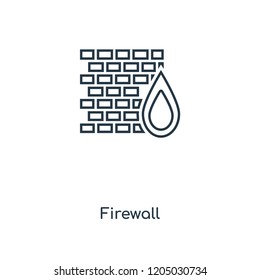 Firewall concept line icon. Linear Firewall concept outline symbol design. This simple element illustration can be used for web and mobile UI/UX.