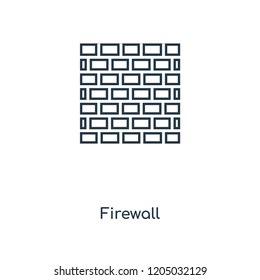 Firewall concept line icon. Linear Firewall concept outline symbol design. This simple element illustration can be used for web and mobile UI/UX.