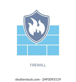 firewall concept line icon. Simple element illustration.firewall concept outline symbol design.