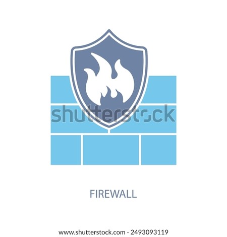 firewall concept line icon. Simple element illustration.firewall concept outline symbol design.