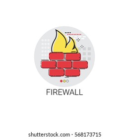 Firewall Data Protection Privacy Internet Information Network Security Icon Vector Illustration