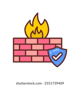 Firewall Filled Icons , Vector illustration