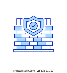 Firewall Filled Line Icon. linear style sign for mobile concept and web design. Outline vector icon.