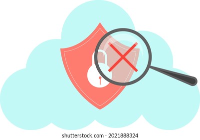 Firewall finder, illustration, vector on a white background.