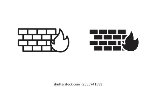 Firewall flat simple vector symbols illustration.