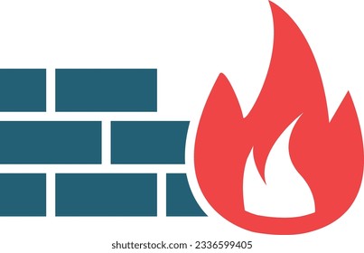 Firewall Glyph Two Color Icon For Personal And Commercial Use.
