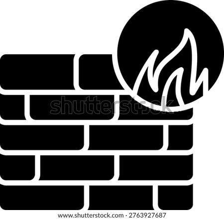 Firewall Glyph Vector Icon Design
