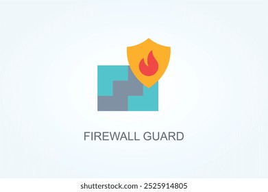 Ilustración De Símbolo De Signo De Vector O Logotipo De Guardia De Firewall