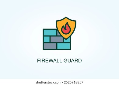 Ilustración De Símbolo De Signo De Vector O Logotipo De Guardia De Firewall