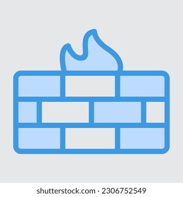 Firewall icon in blue style, use for website mobile app presentation