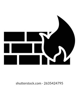 Firewall Icon Bold Style For Various Design Purposes