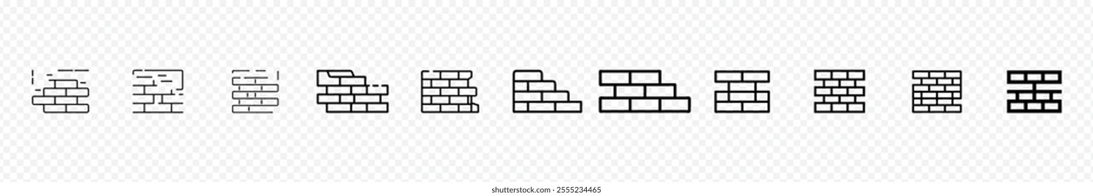 firewall icon. Brick wall line vector icon. Brick wall. Seamless pattern of bricklaying