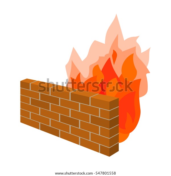 Firewall Icon Cartoon Style Isolated On のベクター画像素材 ロイヤリティフリー