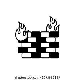 Firewall Icon for Cybersecurity and Network Protection