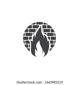 Firewall icon design isolated on white background. Vector illustration