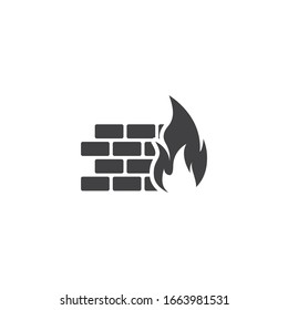 Firewall icon design isolated on white background. Vector illustration