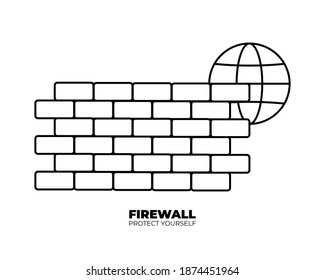 Diseño de icono de cortafuegos aislado en fondo blanco. Ilustración vectorial.
