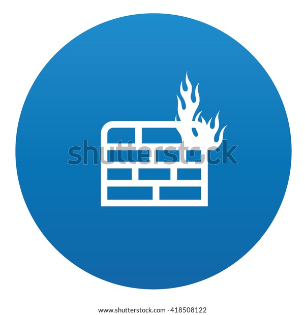 Firewall Icon Design On Blue Backgroundvector Stock Vector Royalty Free