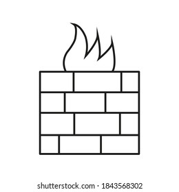 firewall icon element of security icon for mobile concept and web apps. Thin line firewall icon can be used for web and mobile. Premium icon on white background
