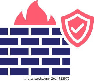 Firewall Icon Fill Vector Illustration