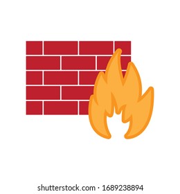 Firewall Icon Fireplace Icon Vector