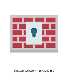 Firewall-Symbol mit flacher Design-Vektorillustration