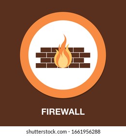 Firewall Icon. Flat Illustration Of Firewall. Vector Icon. Firewall Sign Symbol