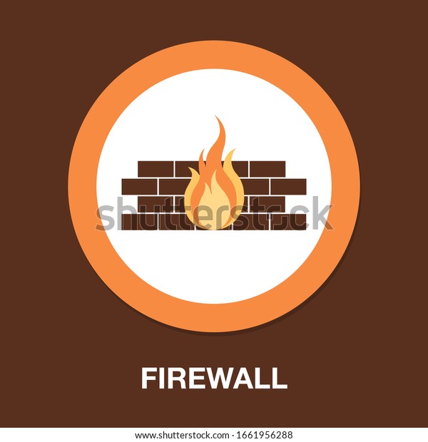 Firewall Icon Flat Illustration Firewall Vector Stock Vector Royalty Free