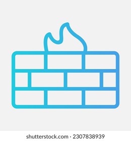 Firewall icon in gradient style, use for website mobile app presentation