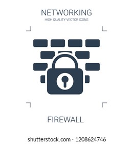 Firewall Icon. High Quality Filled Firewall Icon On White Background. From Networking Collection Flat Trendy Vector Firewall Symbol. Use For Web And Mobile